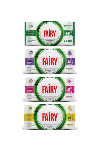 Fairy Yüzey Temizlik Havlusu 100 Lü 4 Lü Karma Paket Beyaz