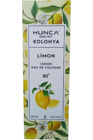 Hunca 80 Derece Limon EDC Kolonya Cam Şişe 250 ML