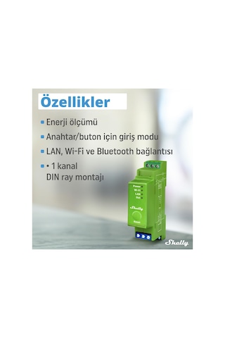 Shelly Pro Dimmer 1pm Dın Ray 1 Kanal Enerji Ölçümlü Akıllı Dimmer