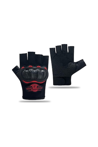 Unisex Siyah Profesyonal Korumalı Motosiklet Eldiveni Dokunmatikli Motorsiklet Siyah