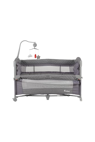 Prego Bedside Anne Yanı Oyun Parkı 70x120 Cm - Gri