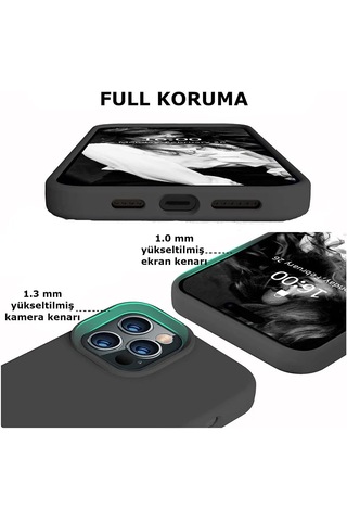 İphone Uyumlu 14 Pro Max Menekşe Mor Silikon Kılıf Leke Tutmaz Içi Süet