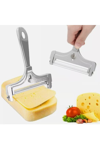 Konesam El Tipi Paslanmaz Çelik Peynir Dilimleyici - Kalınlık Ayarlanabilir, Kolay Kullanım, Ergonomik Tasarım Diğer