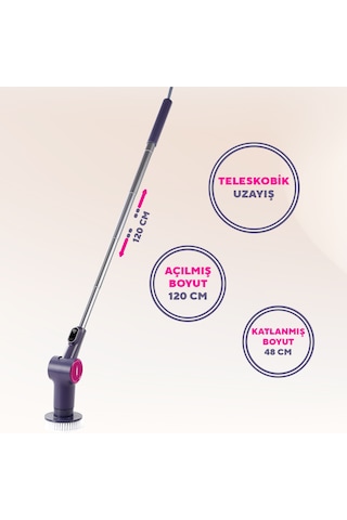 Kumtel 9in1 Şarjlı Çok Amaçlı Temizlik Fırçası Seti Hscr-01