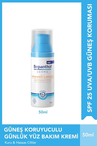 Bepanthol Derma Nemlendirici ve Besleyici Günlük Yüz Bakım Kremi SPF25 50 ML + Yoğun Nemlendirici Losyon 5 x 10 ML