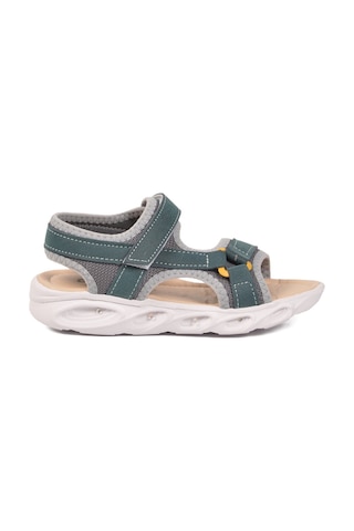 Cool Petrol Mavisi Cırtlı Işıklı Hafif Unisex Çocuk Sandalet Sage F