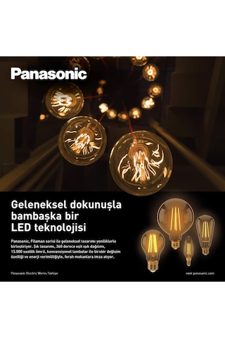 Lexroo E27 Fil St64 Lamba, Sarı Işık 7w 630lm 2000k Gold Standart