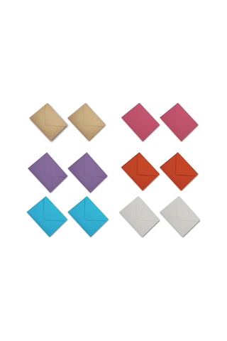 İstisna 12 Adet 7 X 9 Renkli Mini Zarf 6 Renk