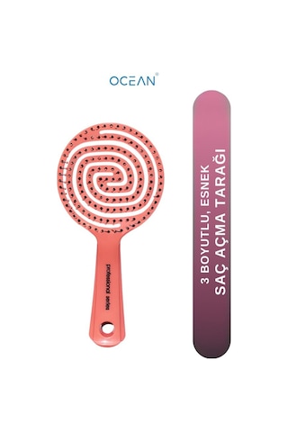 Ocean Oval Kolay Temizlenebilir Saç Fırçası Pembe Asu-293