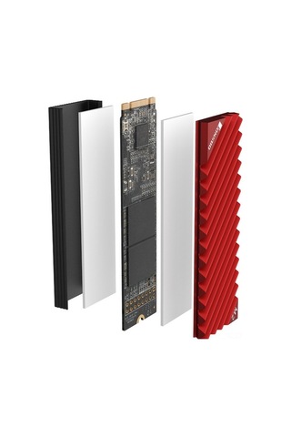 Besthome1 Passif Tip M.2 Ssd Soğutucu 2280, Kırmızı-gri Renk, Dayanıklı Malzemeyle Bilgisayar Diski Soğutma