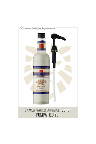 Simonelli Kahve ve Kokteyl Şurubu Damla Sakızı Aromalı 700 ML + Pompa