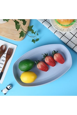 Mavi Pratik Kaymaz Taban Yemek Tabağı Yaygın Olarak Kullanılan Çizilmez Plastik Yemek Tabağı