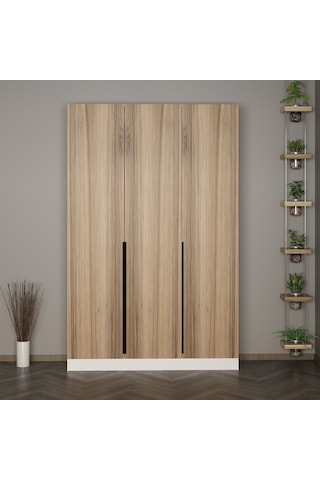 Minar Kale 210 Cm 3 Kapaklı 1b Raf Portmanto Beyaz Dore Plus