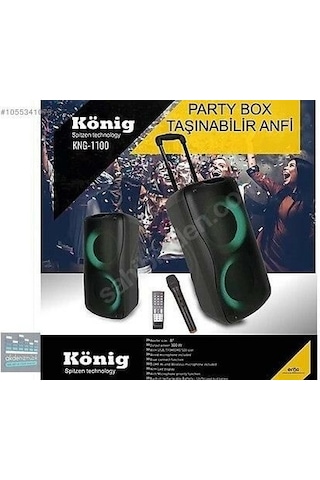 König Kng-1100 2x20 Cm 300 Watt Uhf Kablosuz El Mikrofonlu Aktif Kabin Hoparlör