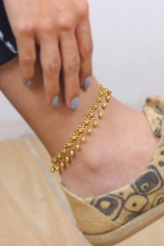 Kişniş Sık Toplu 925 Ayar Altın Kaplama Telkari Gümüş Halhal Altın