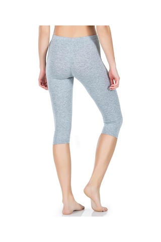 Lastikli Kısa Kadın Tayt 411 Gri