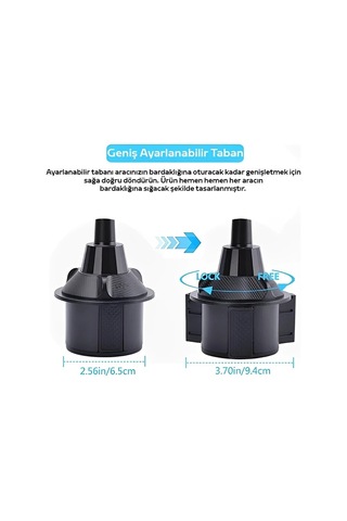 Ally Hb-p05 Universal Araç İçi Telefon Tutucu - Yemek Masası- 5775 Siyah