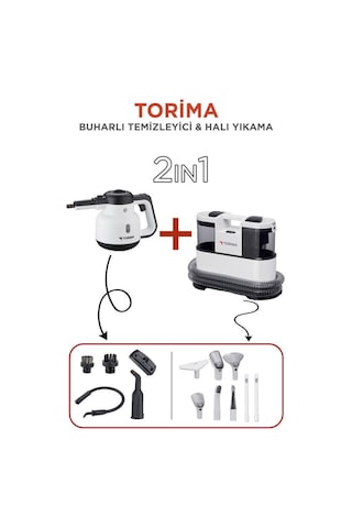 Torima CX002B Koltuk Ve Halı Yıkama Makinesi + CB-902A Buharlı Temizleyici