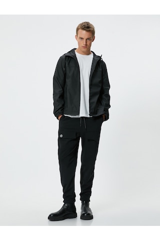 Koton Mevsimlik Ceket Slim Fit Fermuarlı Siyah 5wam20065hw Siyah