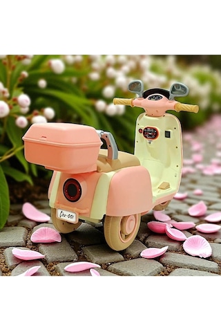 Akülü 3tekerlekli Çocuk Motoru Uzaktan Kumandalı 50kilo Taşıma Kapasiteli Müzik Çalarlı 1-6yaş Pembe
