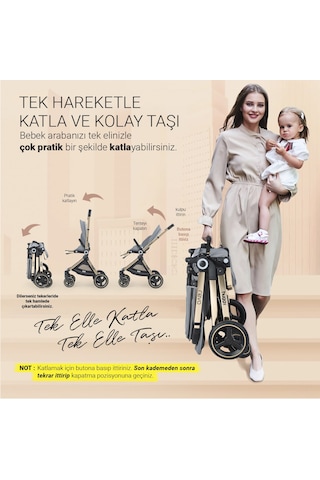 Huggy Revo 5 İn 1 Travel Sistem Bebek Arabası Latte
