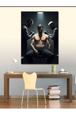 Kanvas Tablo Dövmeci İki Adam 100cmx140cm