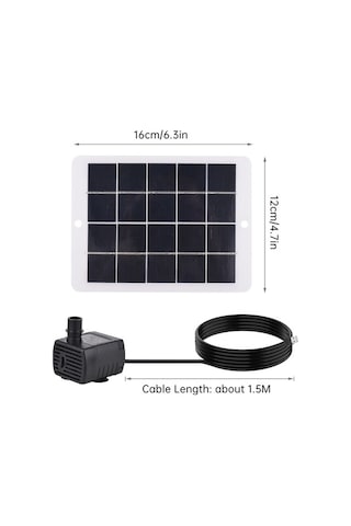 Pazly Güneş Enerjili 3w 5v Su Pompası Kiti İle 7w Güneş Paneli Seti