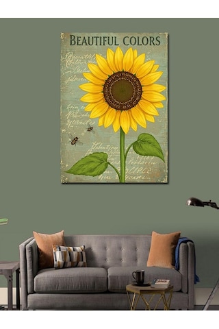 Kanvas Tablo Günebakan Çiçeği Ve Güzel Renkler 70cmx100cm