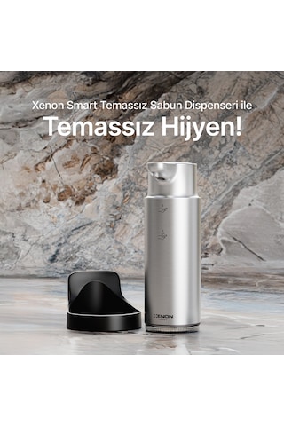 Xenon Smart Temassız Otomatik Paslanmaz Çelik Gövdeli Şarj Edilebilir Sabun Dispenseri Gri