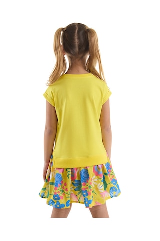 Denokids Mshb&g Sarı Çiçekli Kız Çocuk Elbise Sarı
