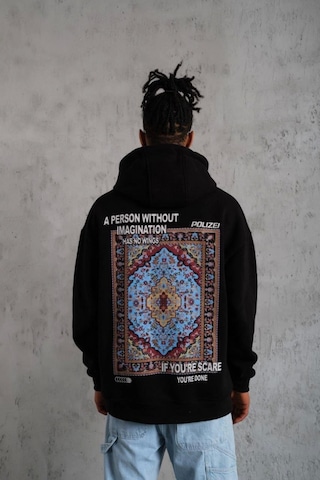Suma Erkek Kilim Desen Kapüşonlu - Siyah