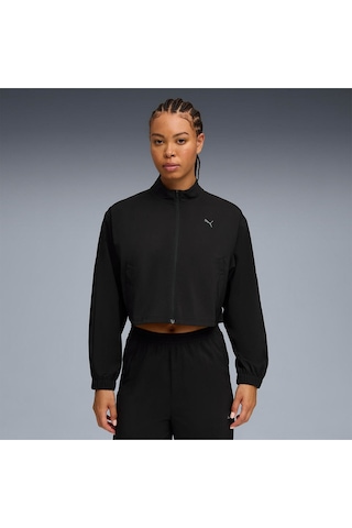 Fashion Kadın Siyah Dik Yaka Ceket Renkli