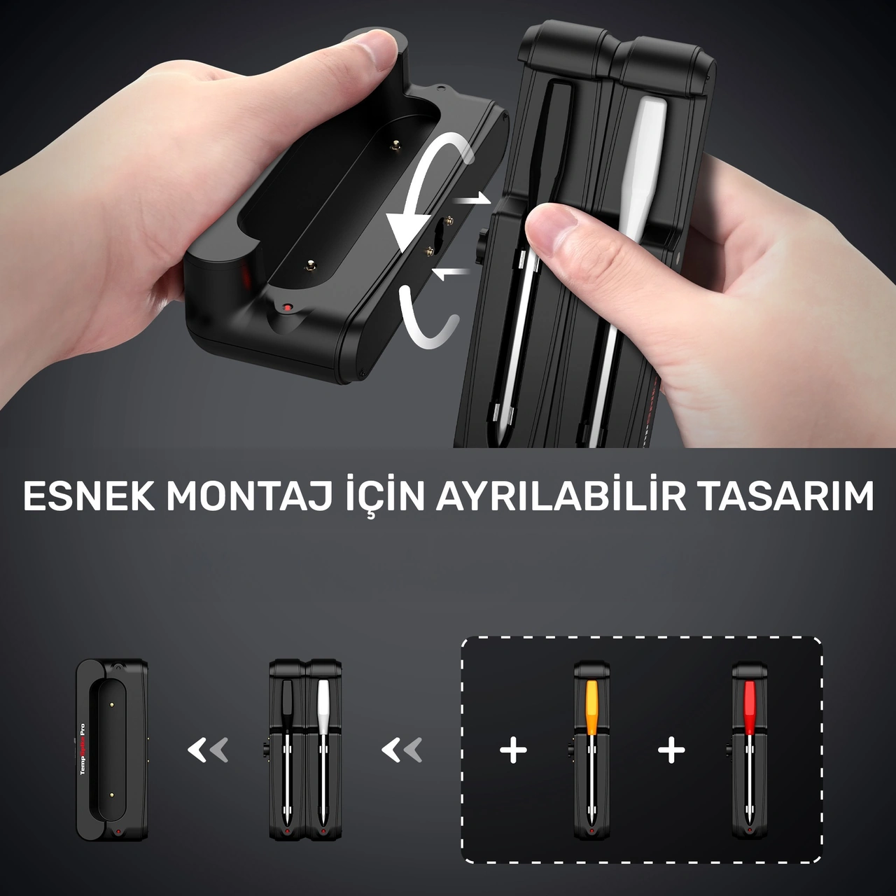 Thermopro Tp980-2 Şarjlı 320m Kablosuz Alarmlı 2problu App, Monitörlü Profesyonel Gıda Termometresi