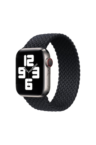 Forzacase Apple Uyumlu Watch 10 Series 46mm İle Hasır Örgü Solo Loop Kordon Kayış - Fc401 Siyah