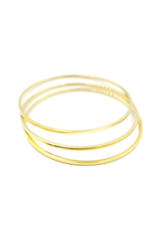 3'lü Ajda Bilezik - 60mm - Altın Çok Renkli