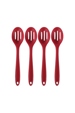 4 Adet Oluklu Silikon Kepçe Yapışmaz Silikon Karıştırma Kaşığı