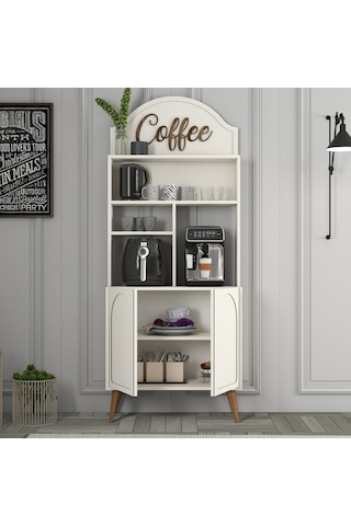 Lyon Kahve Köşesi 80cm - Krem / Ceviz