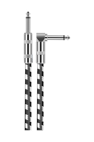 Sones 5m 1 Düz Başlık + 1 Dirsek Başlı 6,35mm Gitar Kablosu Oksijensiz Bakır Çekirdekli Ts Büyük İki Çekirdekli Kablo