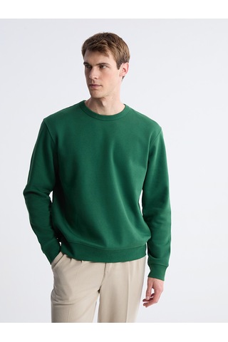 Lcw Vision Yeşil Bisiklet Yaka Erkek Kalın Sweatshirt
