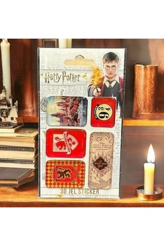Harry Potter Kabartmalı Jel Damla Sticker 5li Set Çağulcu Haritası Çok Renkli