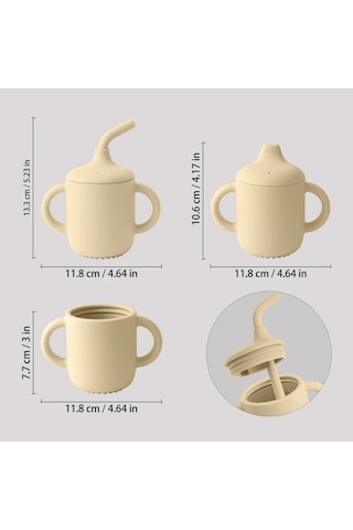 1 Adet Bebek Silikon Silikon Silikon Hasır Fincan Taşınabilir