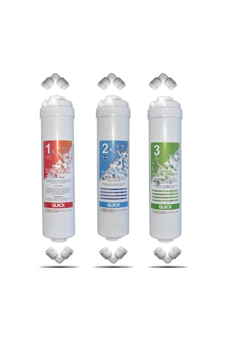 WaterMelon Kapalı Kasa 12" Su Arıtma Cihazı Filtresi Inline 6 Aylık Set