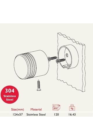 Paslanmaz Kabin Kapı Kolu 25.638