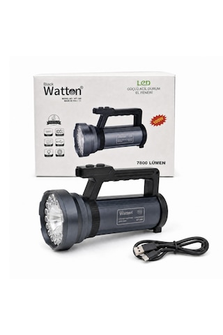 Watton Wt-399 100w Işık Gücünde 7800 Lümen Şarjlı Güvenlik Feneri