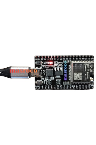 ESP-32U Wi-Fi & Bluetooth Geliştirme Modülü (Siyah PCB – SMA – U.FL/IPEX Dönüştürücü + USB Kablo Dahil)