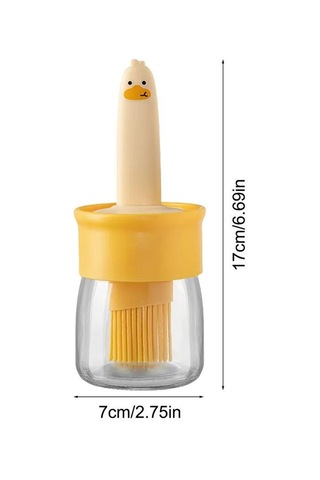 Yuntech01 Mutfak Ve Barbekü İçin Yemek Dereceli Cam Yağ Dağıtıcı, Silikon Fırça İle Entegre Sıcak Dayanıklı Yağ Dolum Botu Çok Renkli