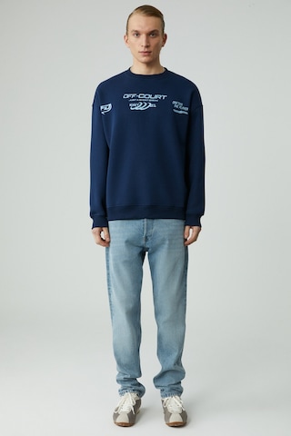 Grımelange CASSY Erkek Organik Pamuklu Yumuşacık Baskı Detaylı Lacivert Sweatshirt