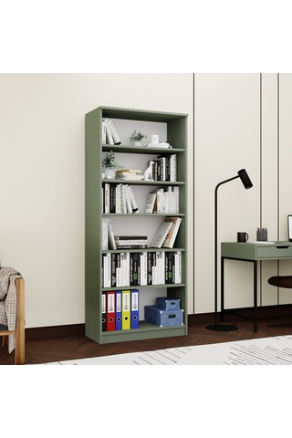 Lucas Cam Kapaklı Vitrin - Büfe - Kitaplık Ve Çok Amaçlı Dolap Ayarlanabilir Raf - Yeşil Yeşil