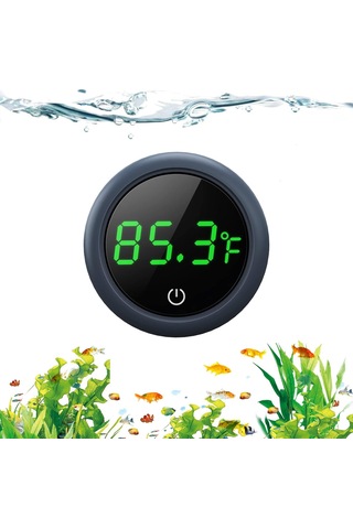 Suofeng Akvaryum Sıcaklık Ölçer - Kablosuz Dokunmatik Led Ekranlı - Yüksek Hassasiyetli Fahrenheit Sıcaklık Gösterici Siyah