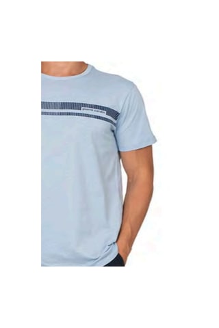 Pierre Cardin 6128 Erkek Kısa Kollu Bisiklet Yaka Pijama Takımı-mavi